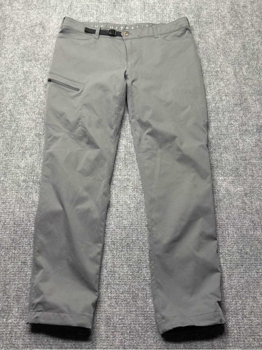 Outdoor Vitals Satu Pants Mens 38x34 Charcoal Gray Ultralight Hiking Zip Pocket